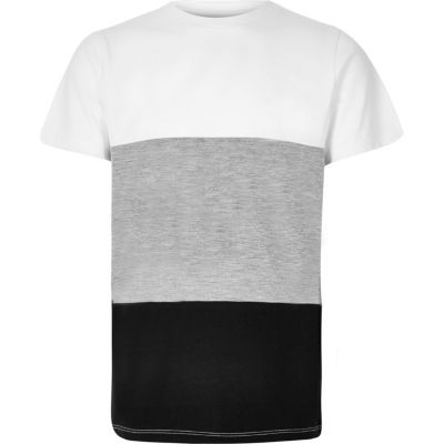 Boys grey block panel t-shirt